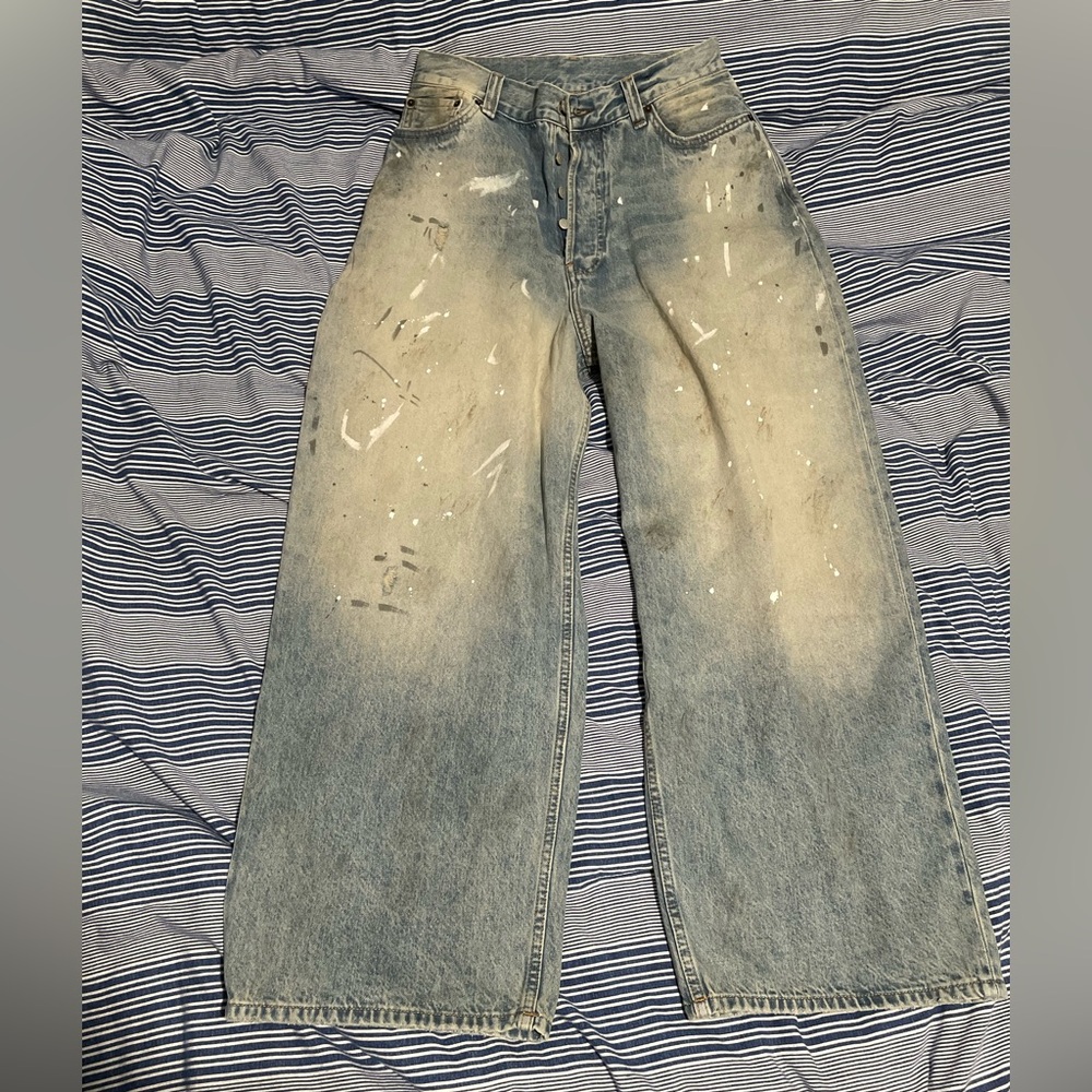Acne Studios 2023 Light Blue Paint Splatter Denim